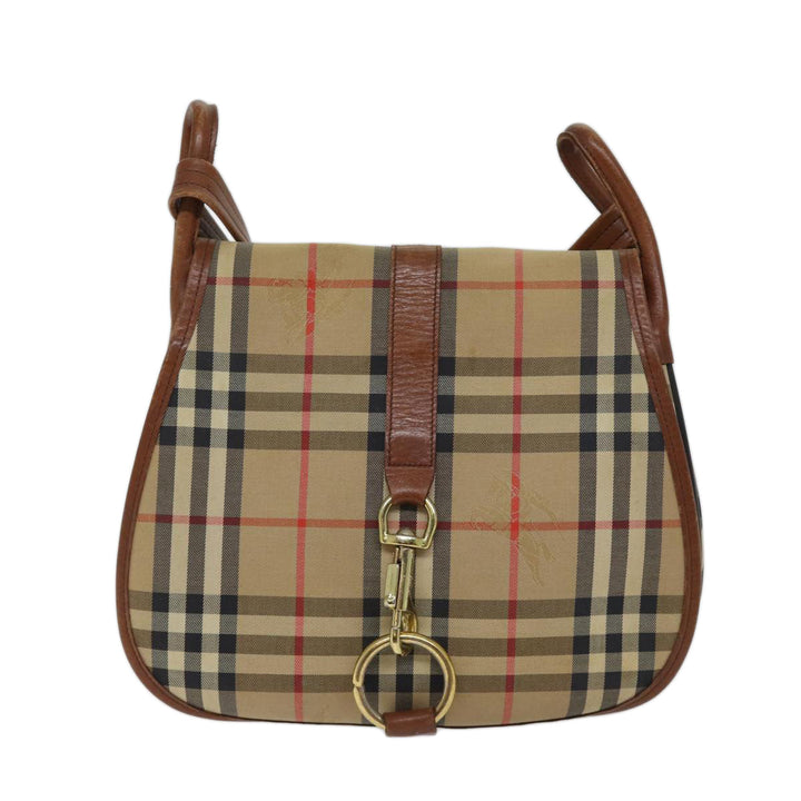 BurberrySs Nova Check Shoulder Bag Canvas Brown Auth yk11775