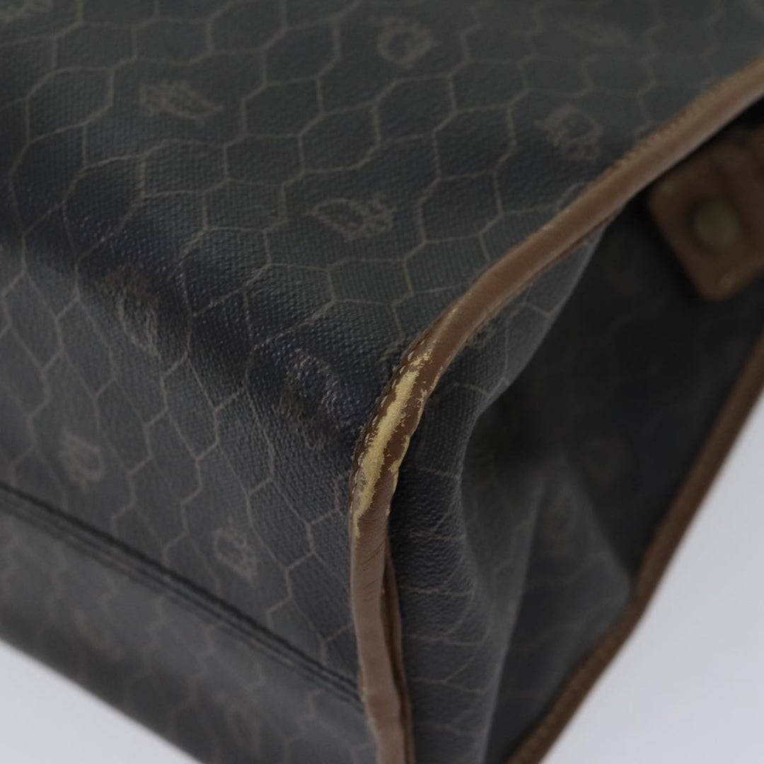 CHRISTIAN Top quality Dior Honeycomb Canvas Shoulder Bag PVC Leather Black Auth yk11785
