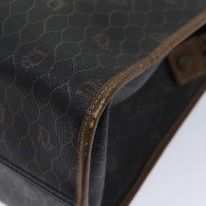 CHRISTIAN Top quality Dior Honeycomb Canvas Shoulder Bag PVC Leather Black Auth yk11785