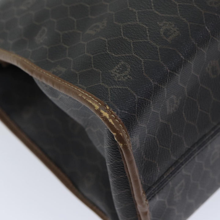 CHRISTIAN Top quality Dior Honeycomb Canvas Shoulder Bag PVC Leather Black Auth yk11785