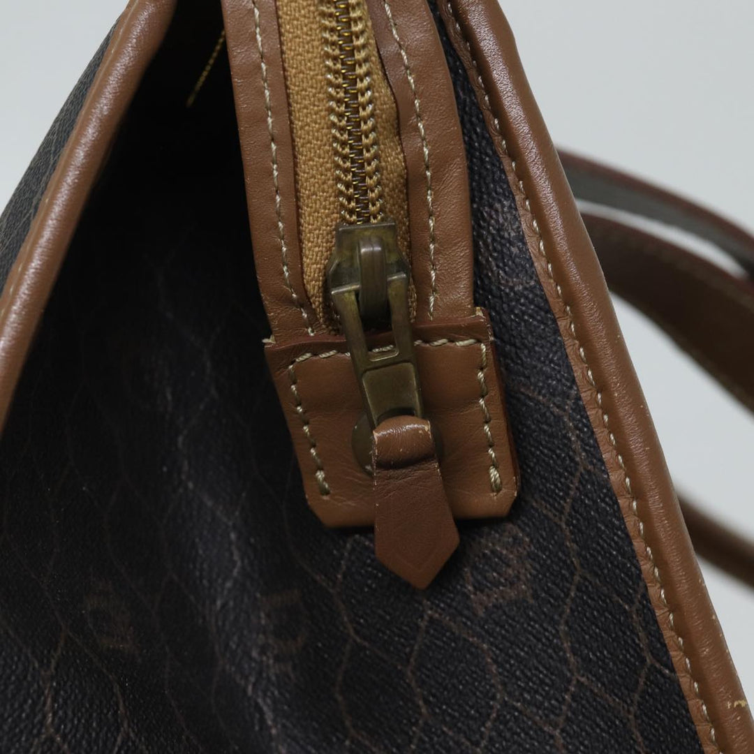 CHRISTIAN Top quality Dior Honeycomb Canvas Shoulder Bag PVC Leather Black Auth yk11785