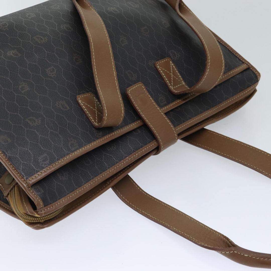 CHRISTIAN Top quality Dior Honeycomb Canvas Shoulder Bag PVC Leather Black Auth yk11785