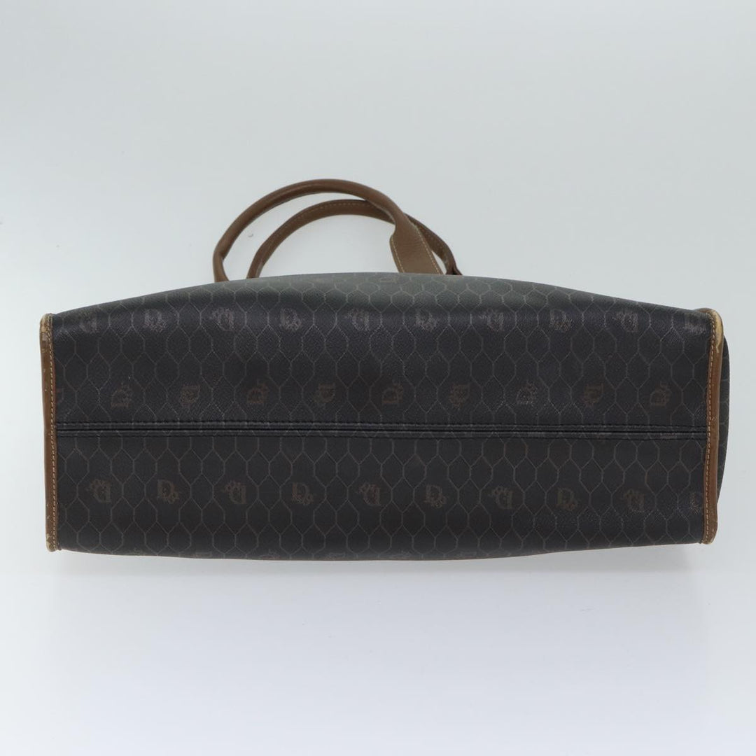 CHRISTIAN Top quality Dior Honeycomb Canvas Shoulder Bag PVC Leather Black Auth yk11785