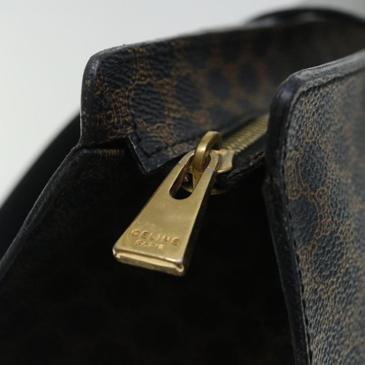 Celine Macadam Canvas Shoulder Bag PVC Black Auth yk11787