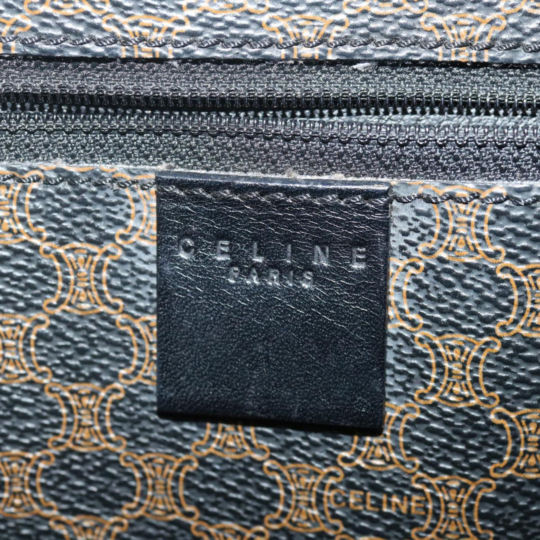 Celine Macadam Canvas Shoulder Bag PVC Black Auth yk11787