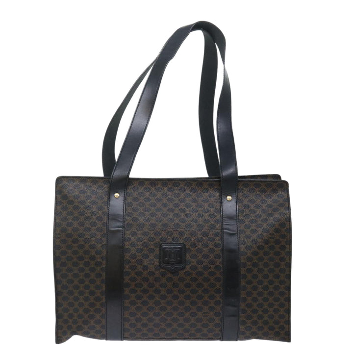 Celine Macadam Canvas Shoulder Bag PVC Black Auth yk11787
