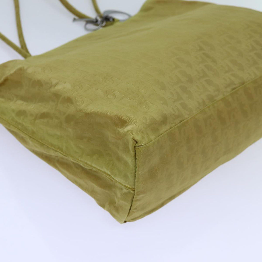CHRISTIAN Top quality Dior Cannage Trotter Canvas Lady Top quality Dior Tote Bag Yellow Auth yk11844