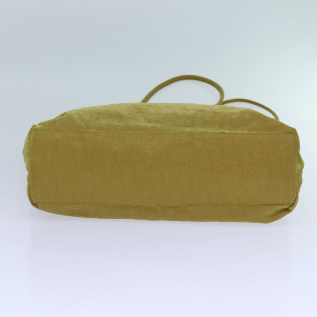 CHRISTIAN Top quality Dior Cannage Trotter Canvas Lady Top quality Dior Tote Bag Yellow Auth yk11844