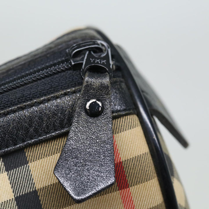 BURBERRYSs Nova Check Boston Bag Canvas Beige Auth yk11862
