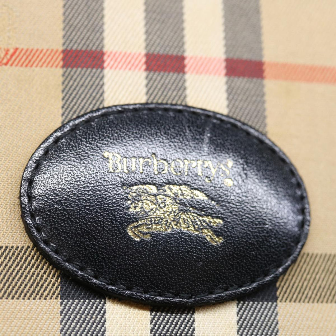 BURBERRYSs Nova Check Boston Bag Canvas Beige Auth yk11862