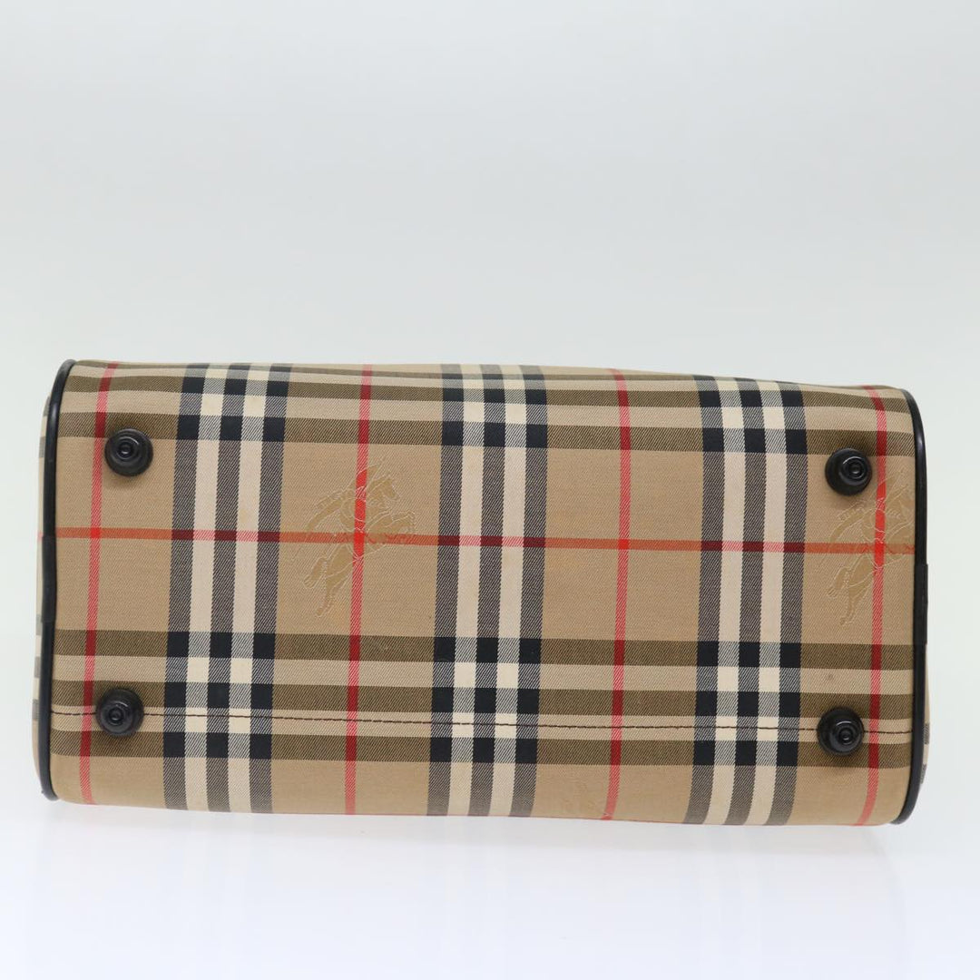 BURBERRYSs Nova Check Boston Bag Canvas Beige Auth yk11862