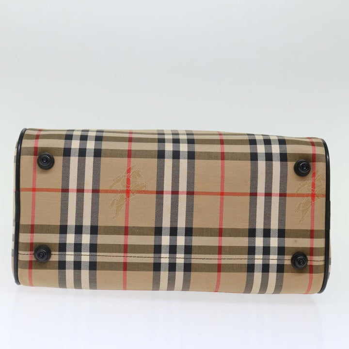 BURBERRYSs Nova Check Boston Bag Canvas Beige Auth yk11862