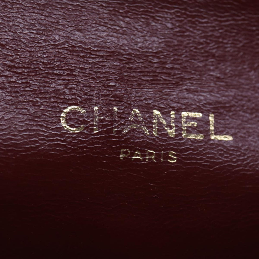 Chanel Turn Lock Chain V Stitch Hand Bag Lamb Skin Black CC Auth yk11929A