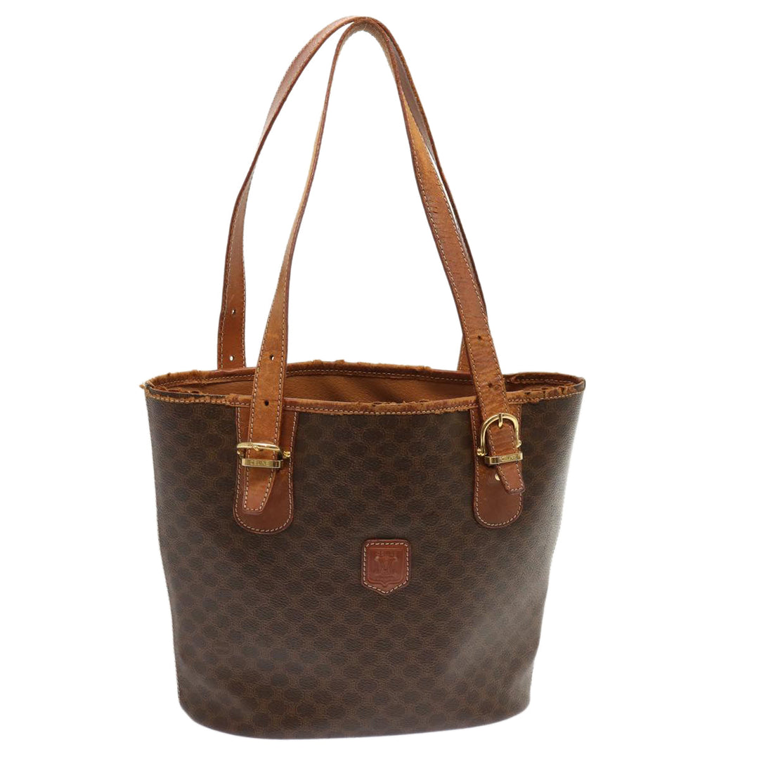 Celine Macadam Canvas Tote Bag PVC Brown Auth yk11933
