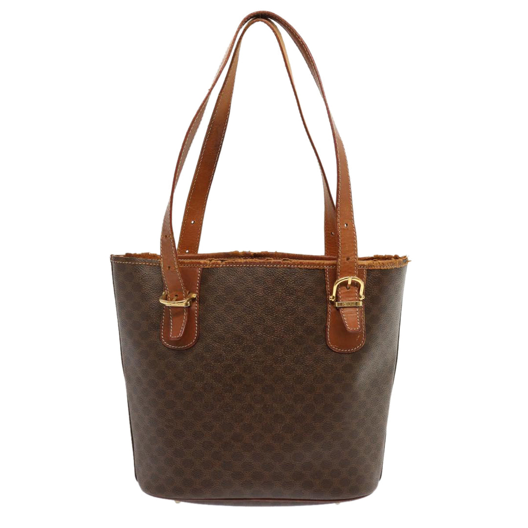 Celine Macadam Canvas Tote Bag PVC Brown Auth yk11933