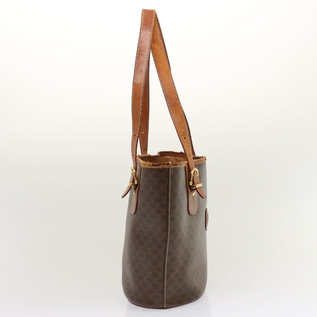 Celine Macadam Canvas Tote Bag PVC Brown Auth yk11933