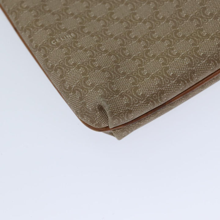 Celine Macadam Canvas Clutch Bag Beige Auth yk11947