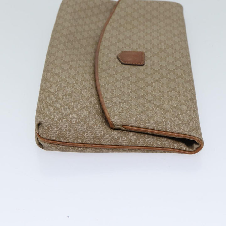 Celine Macadam Canvas Clutch Bag Beige Auth yk11947
