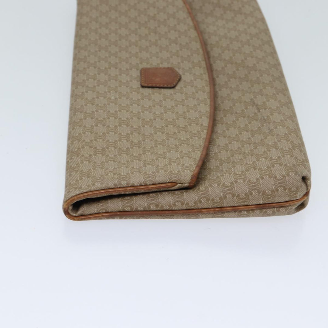 Celine Macadam Canvas Clutch Bag Beige Auth yk11947