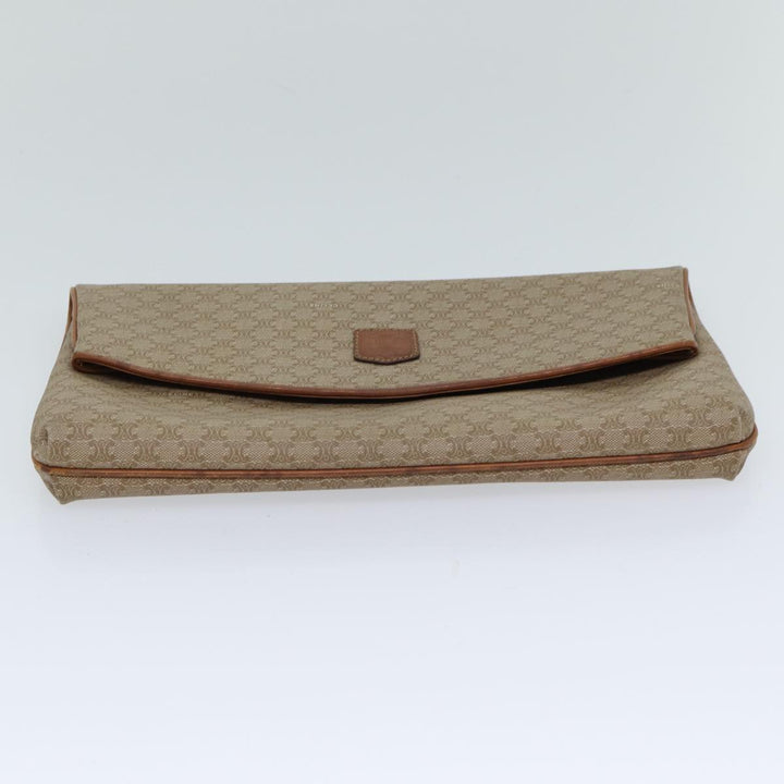 Celine Macadam Canvas Clutch Bag Beige Auth yk11947