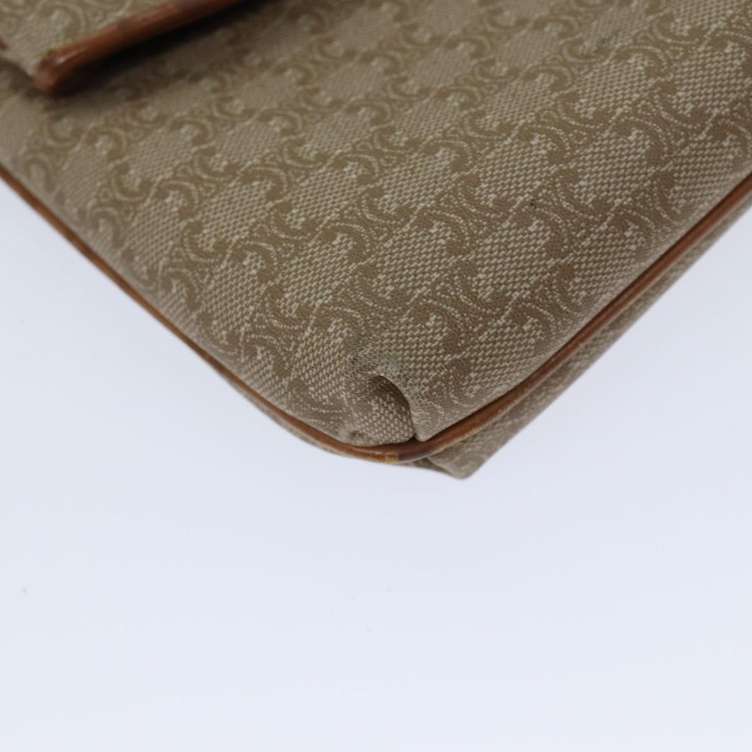 Celine Macadam Canvas Clutch Bag Beige Auth yk11947