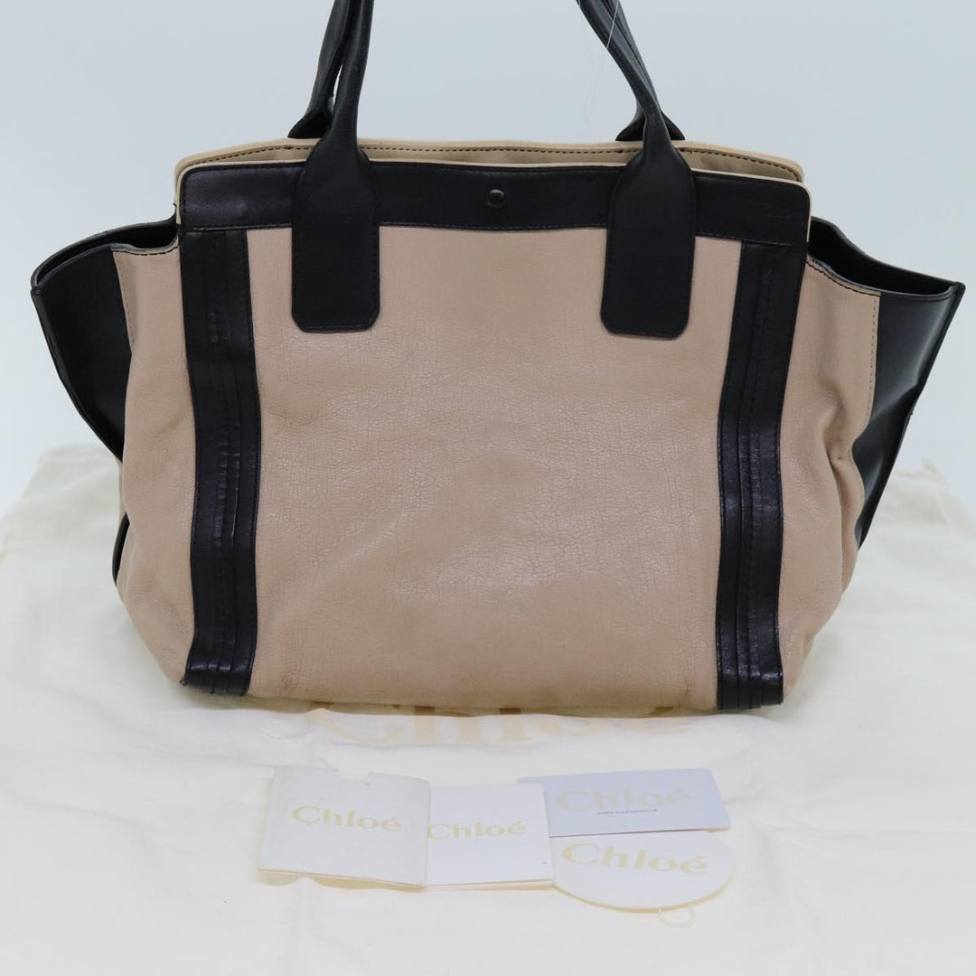 Chloe Hand Bag Leather Beige yk11964