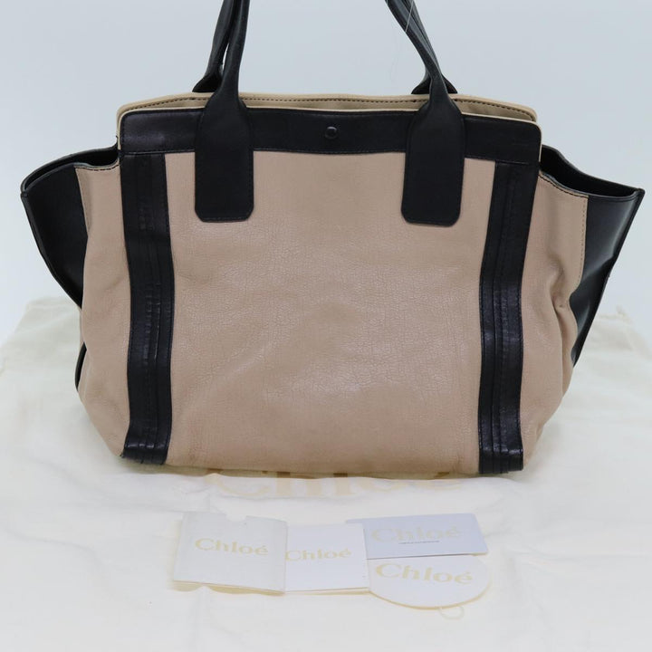 Chloe Hand Bag Leather Beige yk11964