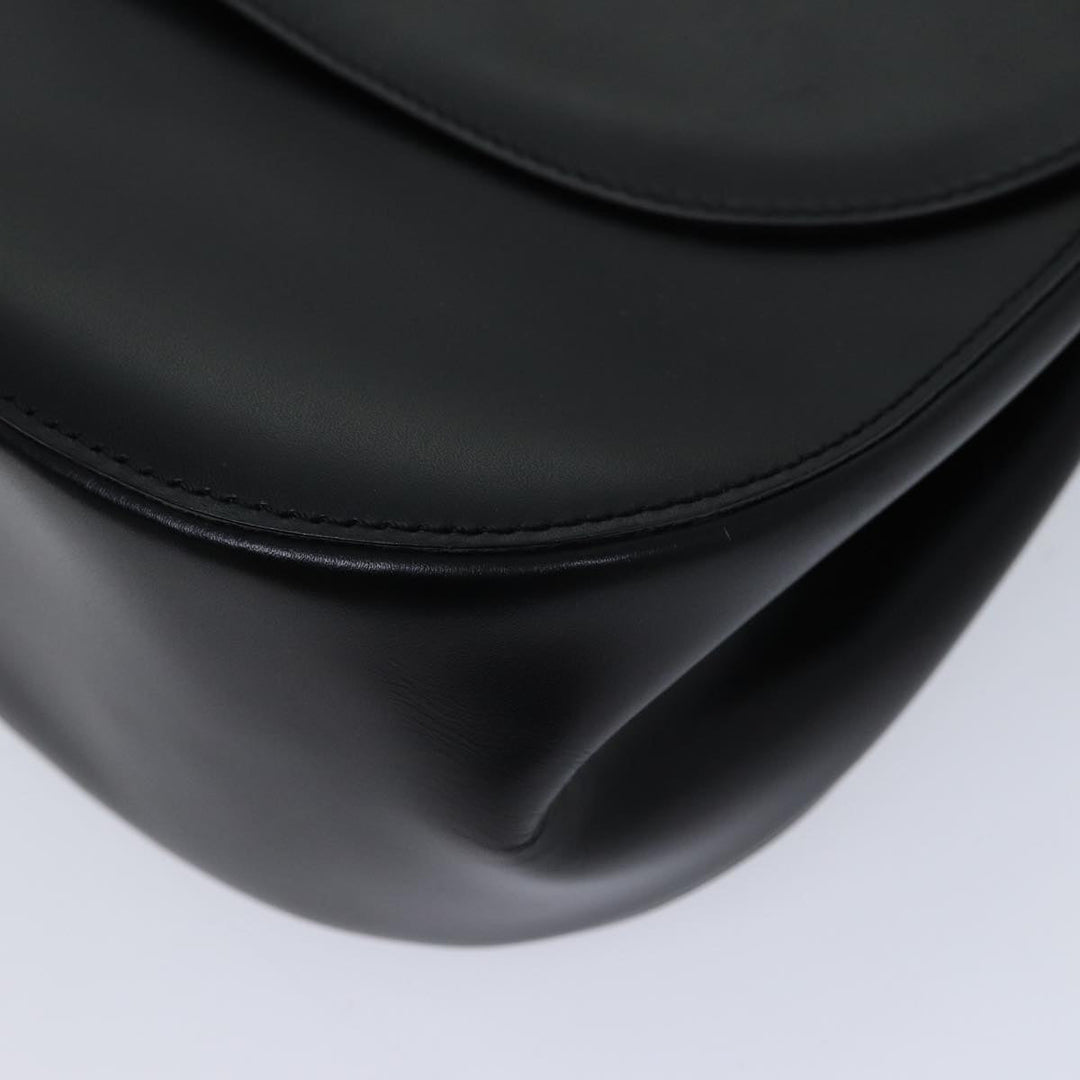 Celine Shoulder Bag Leather Black 11965