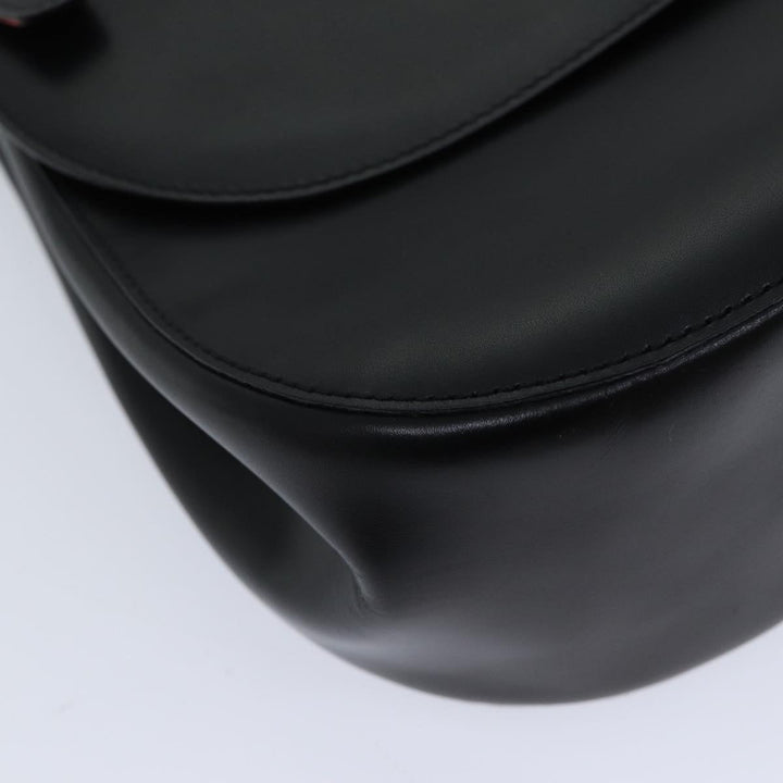 Celine Shoulder Bag Leather Black 11965
