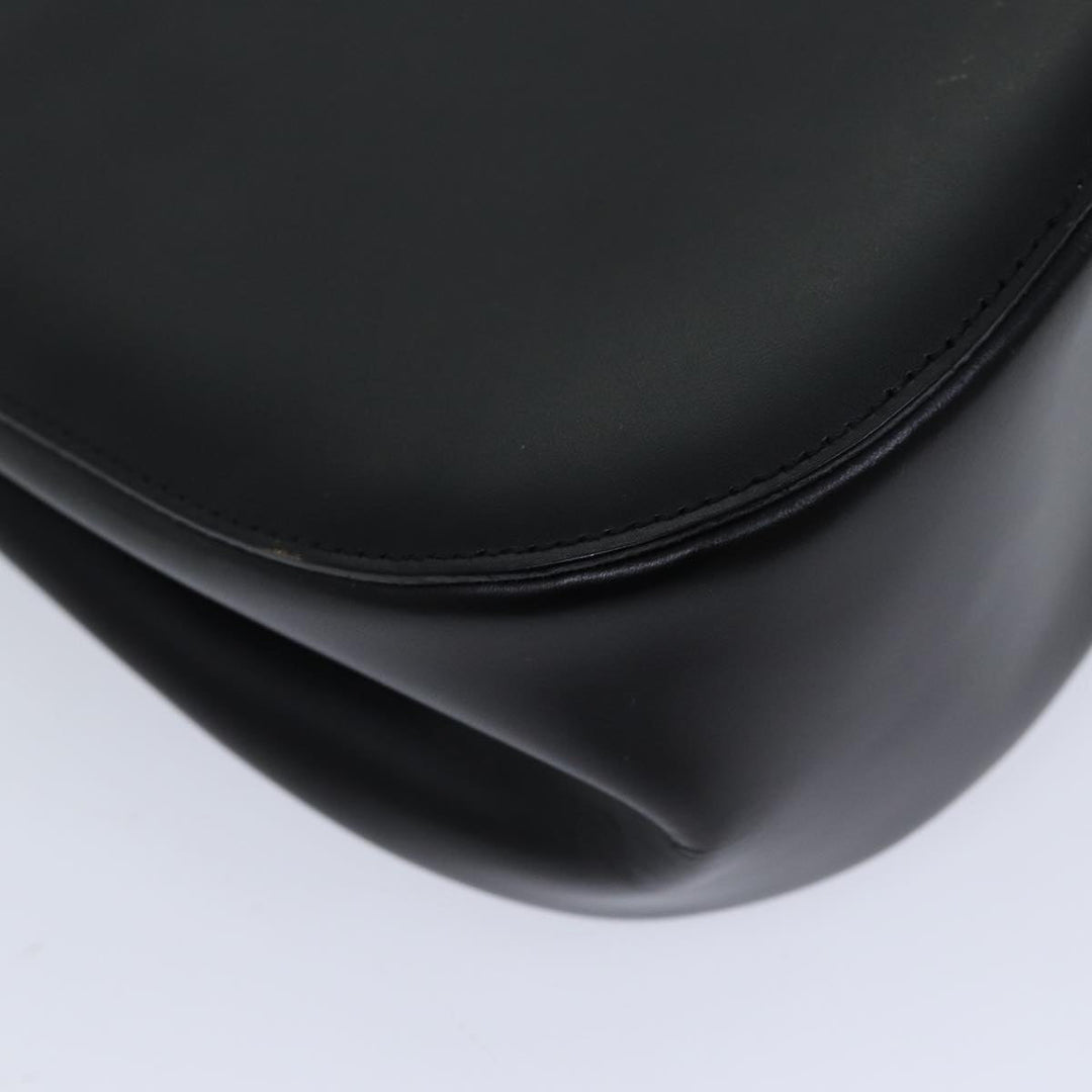 Celine Shoulder Bag Leather Black 11965