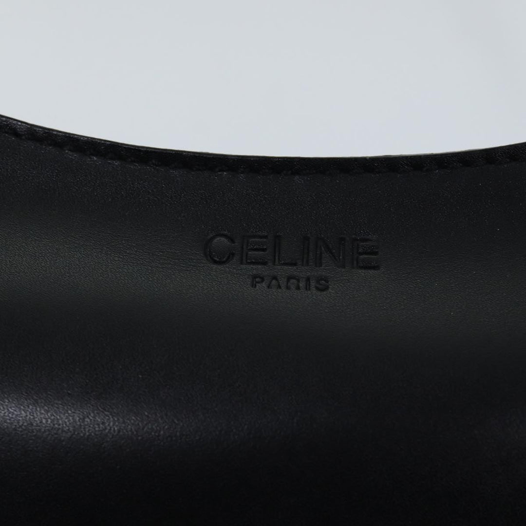 Celine Shoulder Bag Leather Black 11965