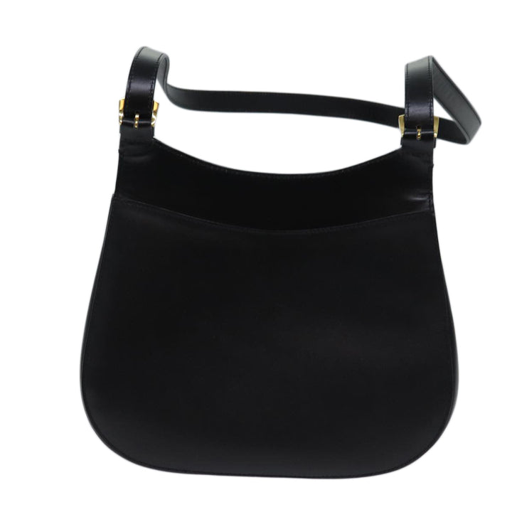 Celine Shoulder Bag Leather Black 11965