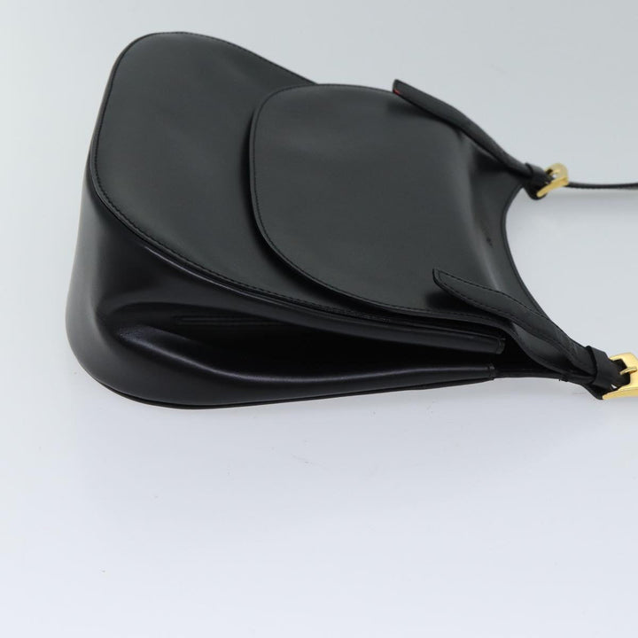 Celine Shoulder Bag Leather Black 11965