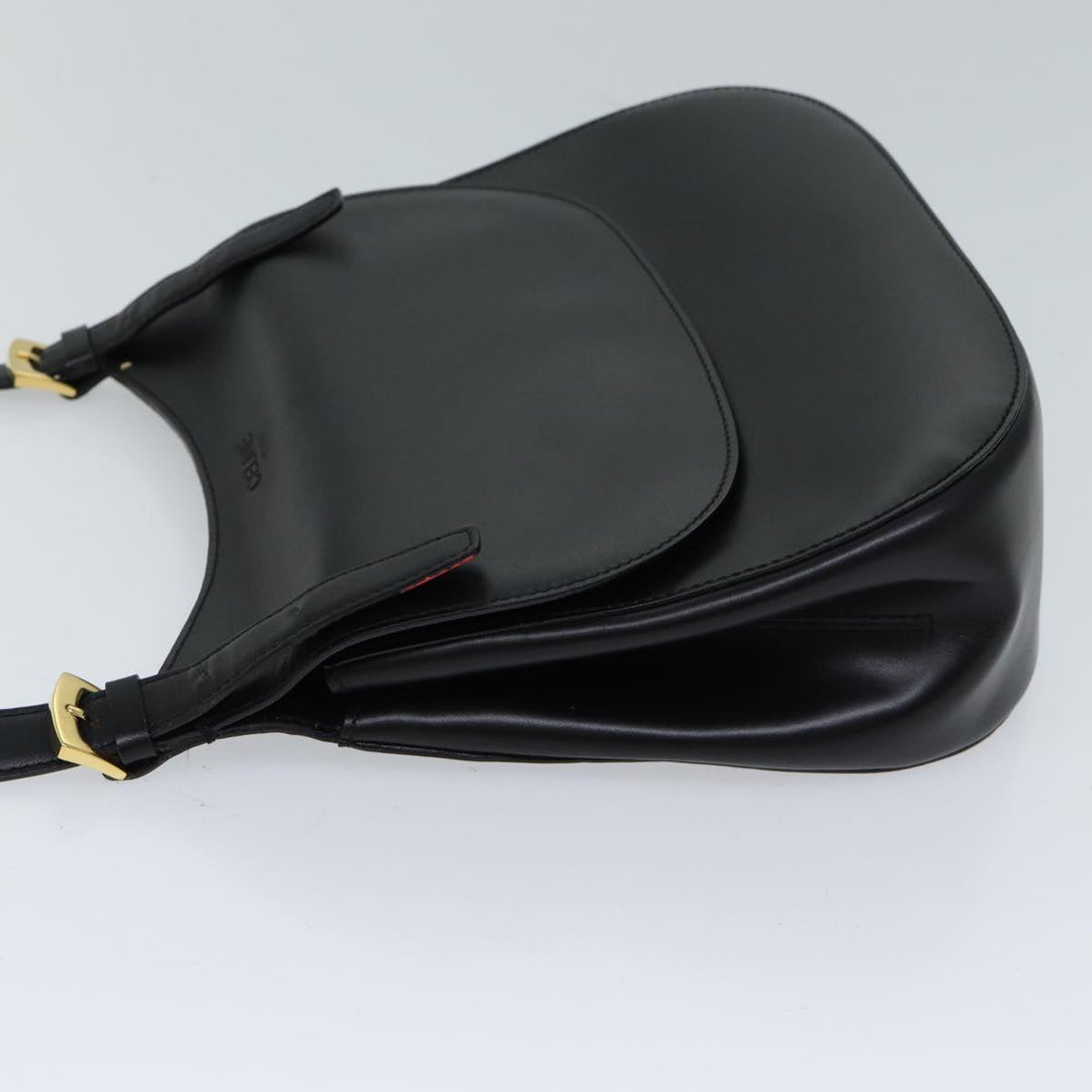 Celine Shoulder Bag Leather Black 11965
