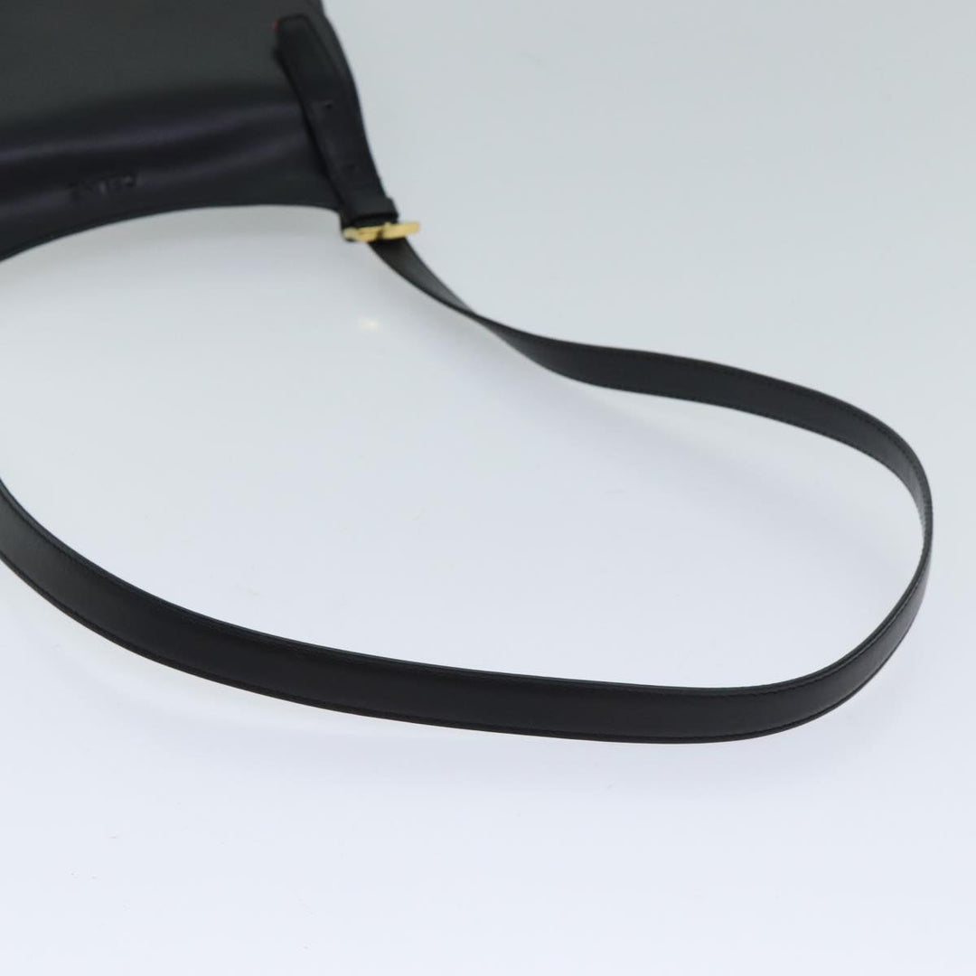 Celine Shoulder Bag Leather Black 11965