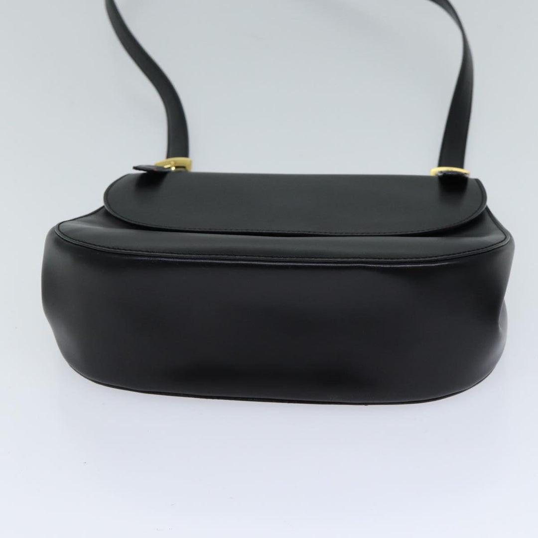 Celine Shoulder Bag Leather Black 11965