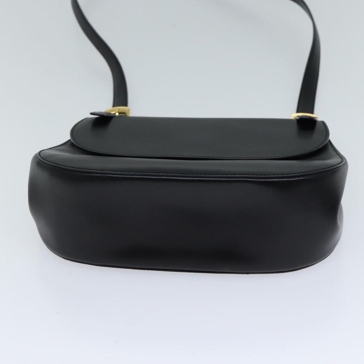 Celine Shoulder Bag Leather Black 11965