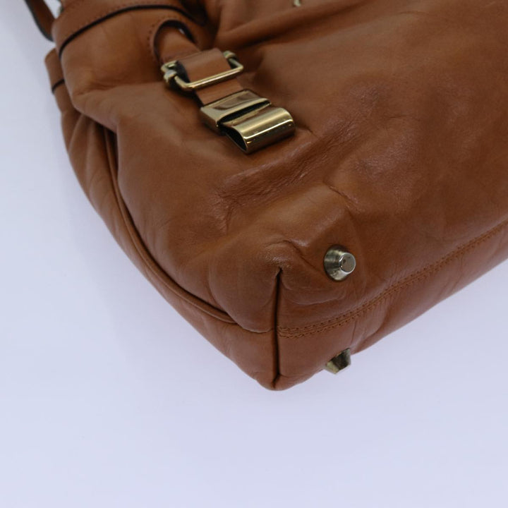 Chloe Victoria Hand Bag Leather 2way Brown yk11966