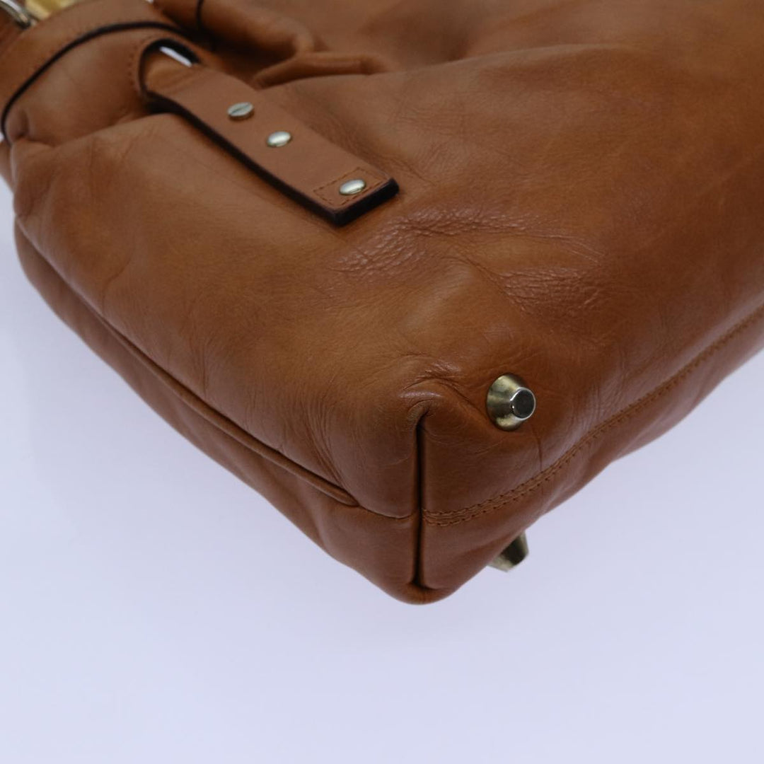 Chloe Victoria Hand Bag Leather 2way Brown yk11966