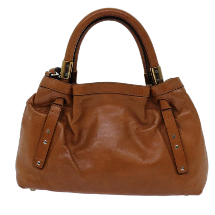 Chloe Victoria Hand Bag Leather 2way Brown yk11966
