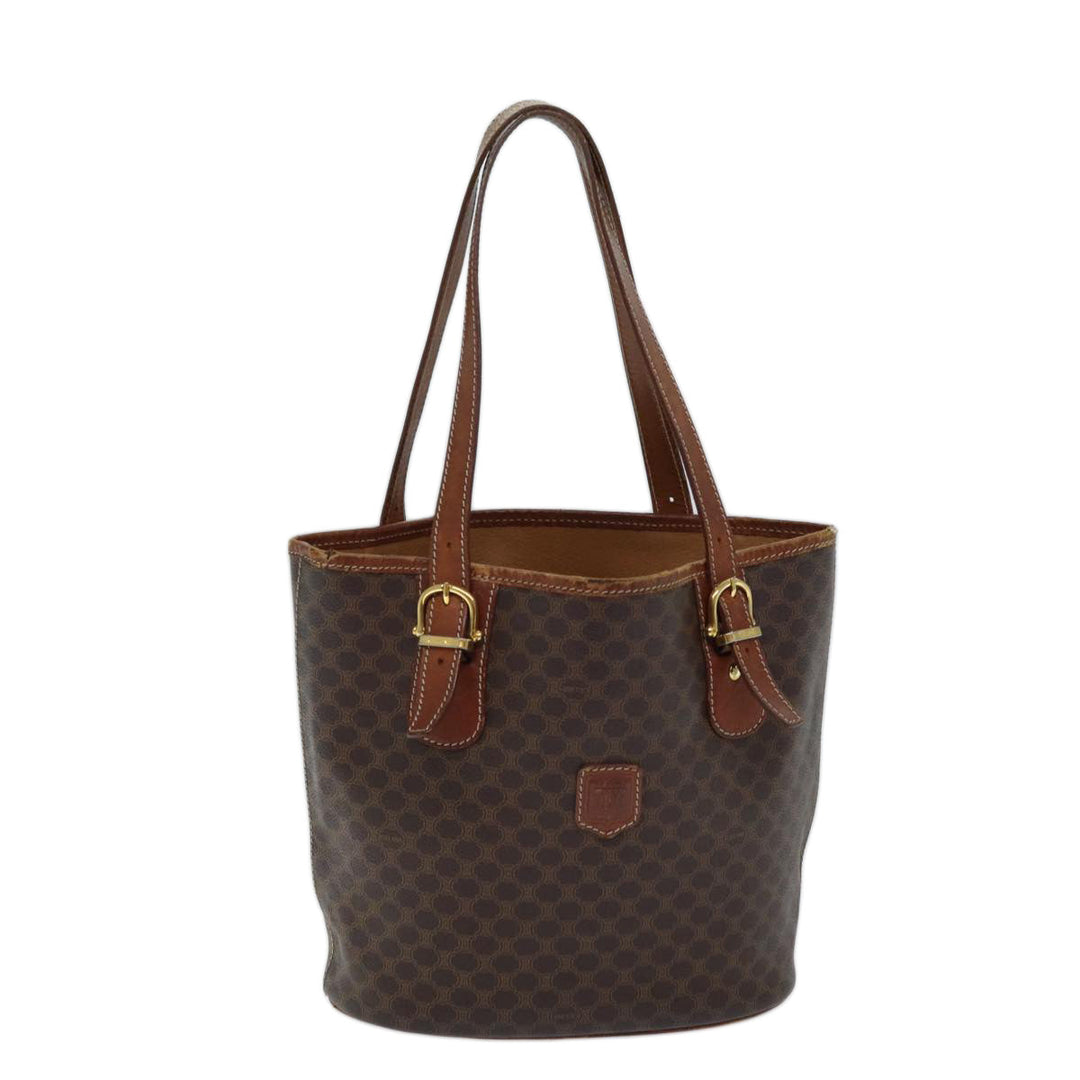 Celine Macadam Canvas Tote Bag PVC Brown Auth yk11973