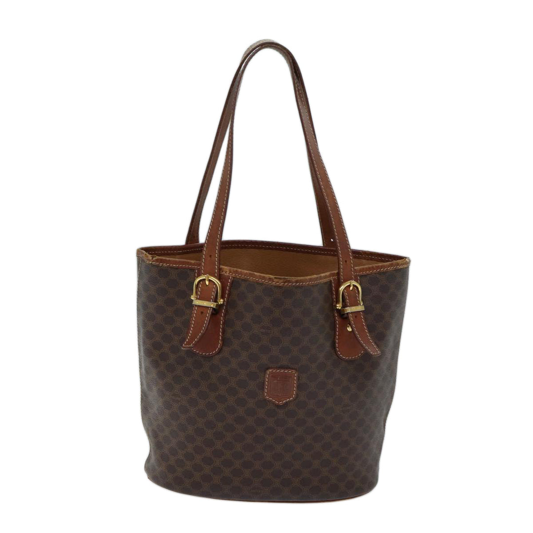 Celine Macadam Canvas Tote Bag PVC Brown Auth yk11973