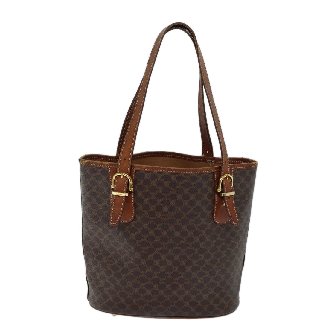 Celine Macadam Canvas Tote Bag PVC Brown Auth yk11973