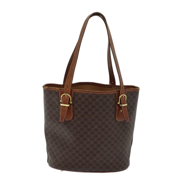 Celine Macadam Canvas Tote Bag PVC Brown Auth yk11973