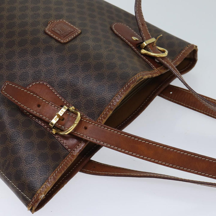 Celine Macadam Canvas Tote Bag PVC Brown Auth yk11973