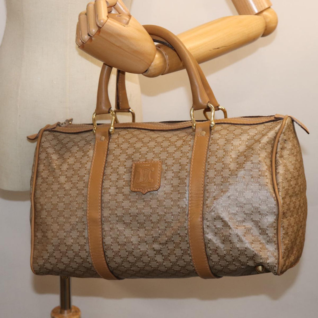 Celine Macadam Canvas Boston Bag Beige 12053
