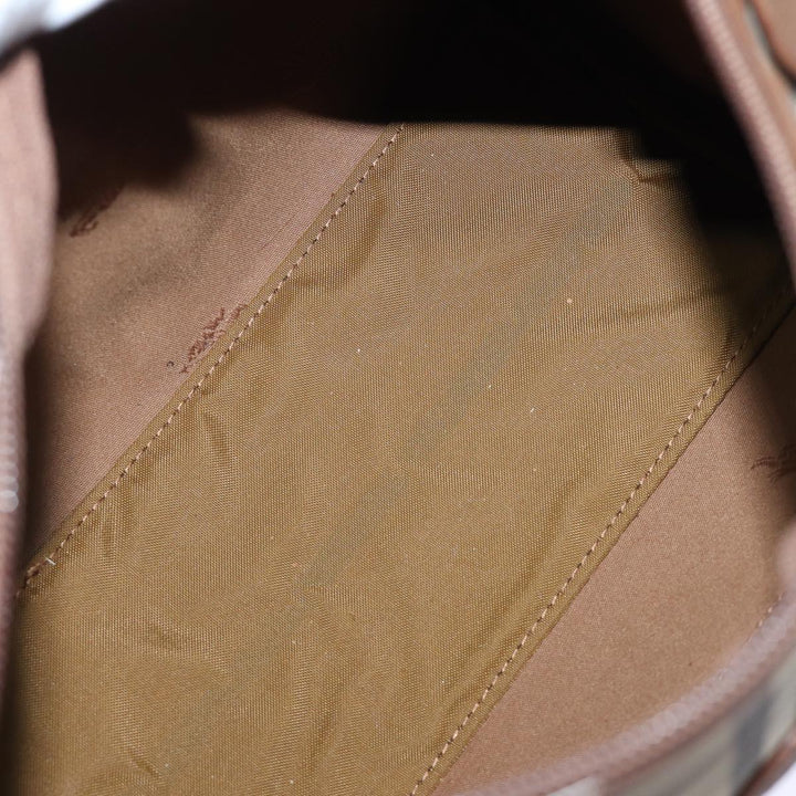 BurberrySs Nova Check Boston Bag Canvas Beige Auth yk12086