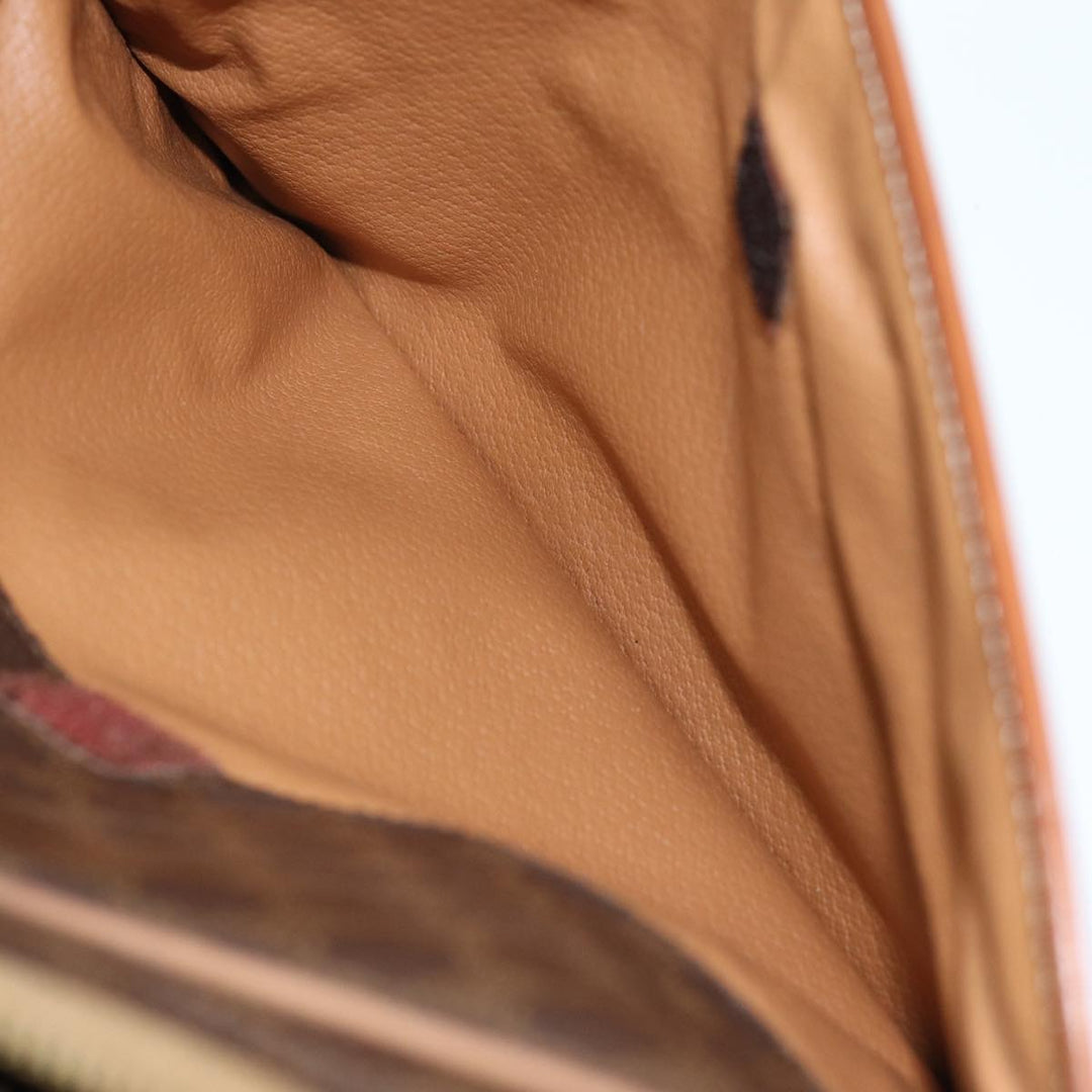 Celine Macadam Canvas Clutch Bag PVC Brown 12150