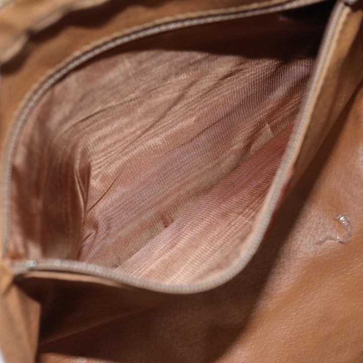 Celine Macadam Canvas Clutch Bag PVC Brown 12150