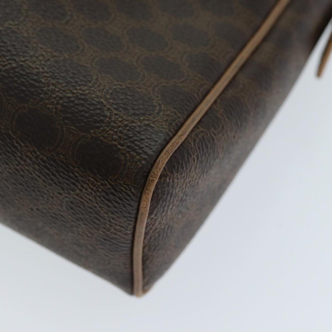 Celine Macadam Canvas Clutch Bag PVC Brown 12150